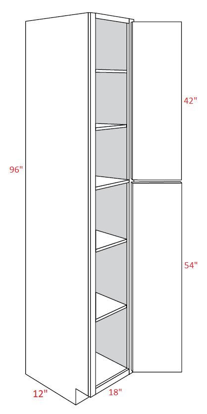 FB10-UC1812X96 Fashion White Assembled 18x96x12 Pantry Cabinet