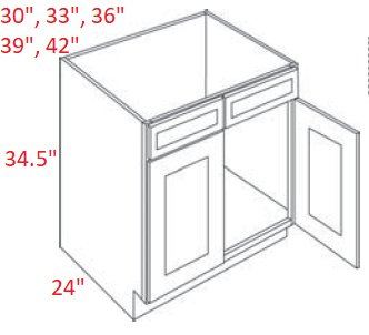 EB27-SB36 Elegant Ocean Assembled 36" Sink Base Cabinet