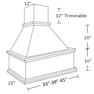 EB22-WHP36/39 Elegant Dove Decorative Straight Hood