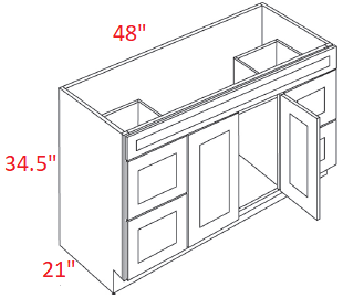 FB10-V4821DD Fashion White Assembled Vanity Sink Base cabinet