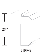 EB02-LTRMS Elegant Smokey Gray Shaker Light Rail Molding 