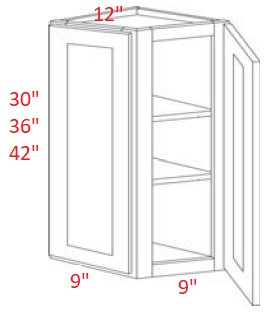 EB27-WECD1242 Elegant Ocean Assembled Angle Wall Cabinet