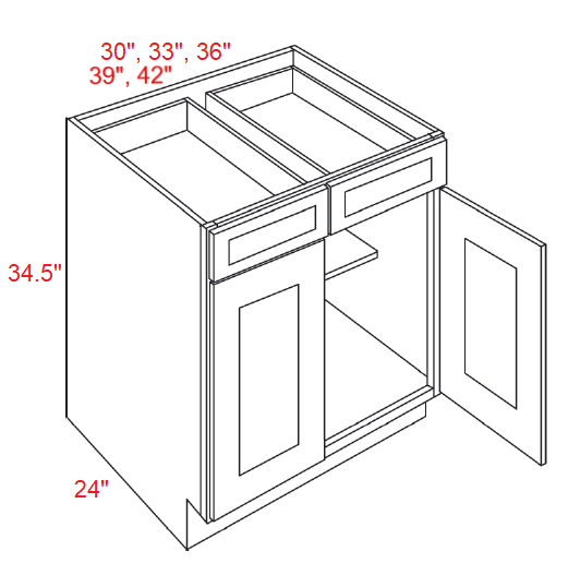 L02-B39 Luxor Smokey Gray RTA 39" Base Cabinet