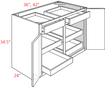 AW-B36SCRT Amesbury White RTA 36" Base Cabinet With Roll Outs