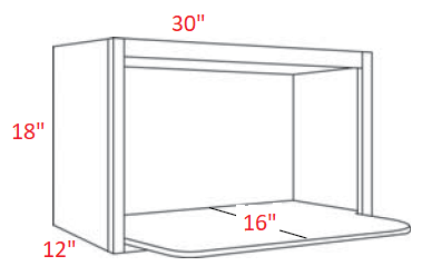 L10-MW3018 Luxor White RTA Wall Microwave Shelf