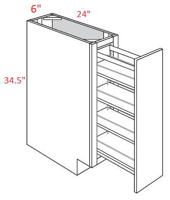 EB27-BSP6 Elegant Ocean Assembled 6" Spice Base Cabinet