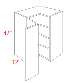 ML18-WSQ2442 Matrix Silver Assembled 24x42 Wall Square Corner Cabinet