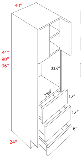 ML18-OV3096 Matrix Silver Assembled 30x96 Oven Cabinet