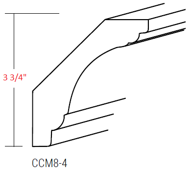 KEC-CCM8-4 Essex Castle RTA Cove Crown Molding
