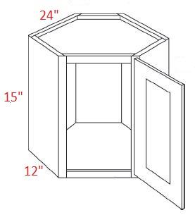 FB10-CW2415 Fashion White Assembled 24x15 Wall Diagonal Corner Cabinet