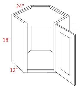 FB10-CW2418 Fashion White Assembled 24x18 Wall Diagonal Corner Cabinet