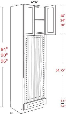 FB27-OVD3396 Fashion Ocean Assembled Double 33x96 Oven Cabinet