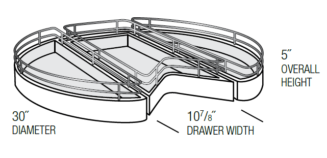 KEC-LSDR Essex Castle RTA Lazy Susan Drawer<br>