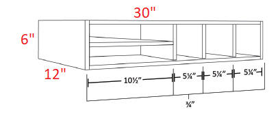 EB23-OC30 Elegant Stone Organizer Cubbies