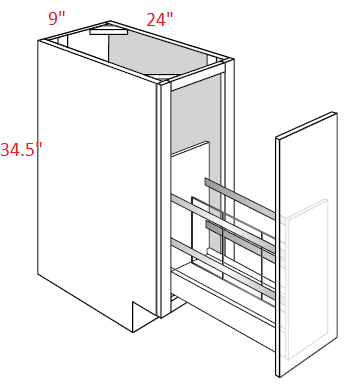 AW-BF09TRAYDIVPO Amesbury White RTA 9" Tray Divider Base Cabinet