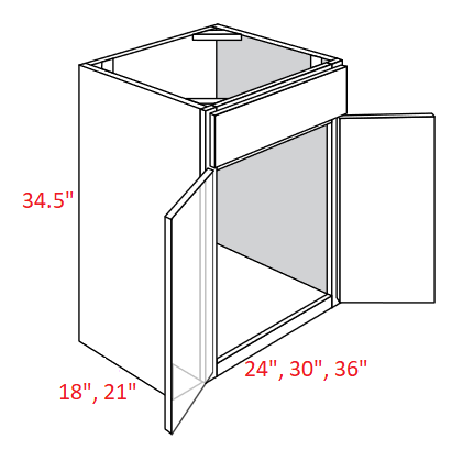 L10-V2421 Luxor White RTA Vanity Sink Base cabinet