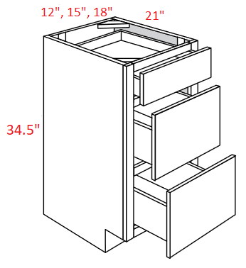 L10-VDB15 Luxor White RTA Vanity Drawer Base cabinet