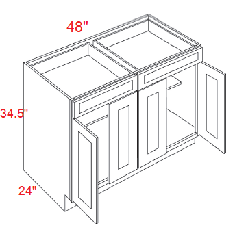 L10-B48 Luxor White RTA 48" BaseCabinet