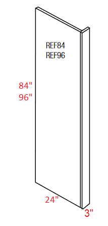 L03-REP396 Luxor Misty Grey RTA Refrigerator Panel